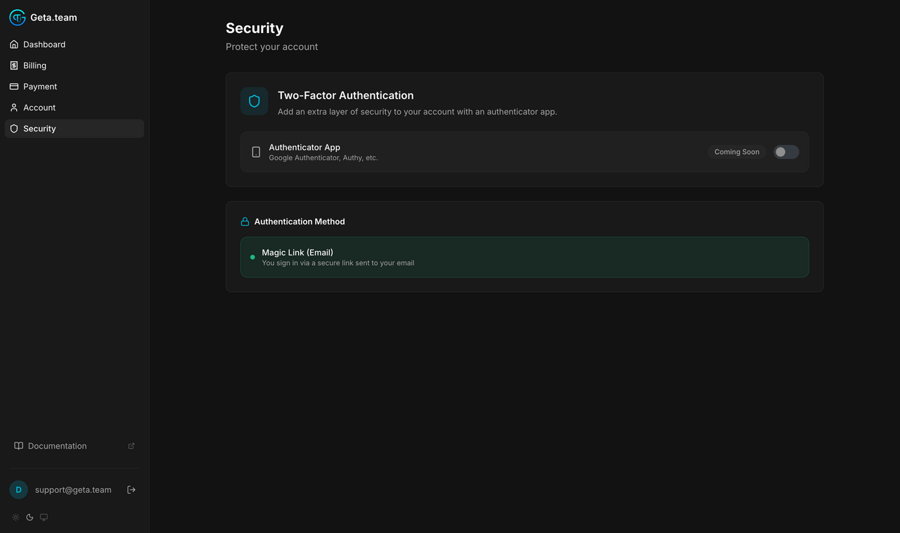 Security tab