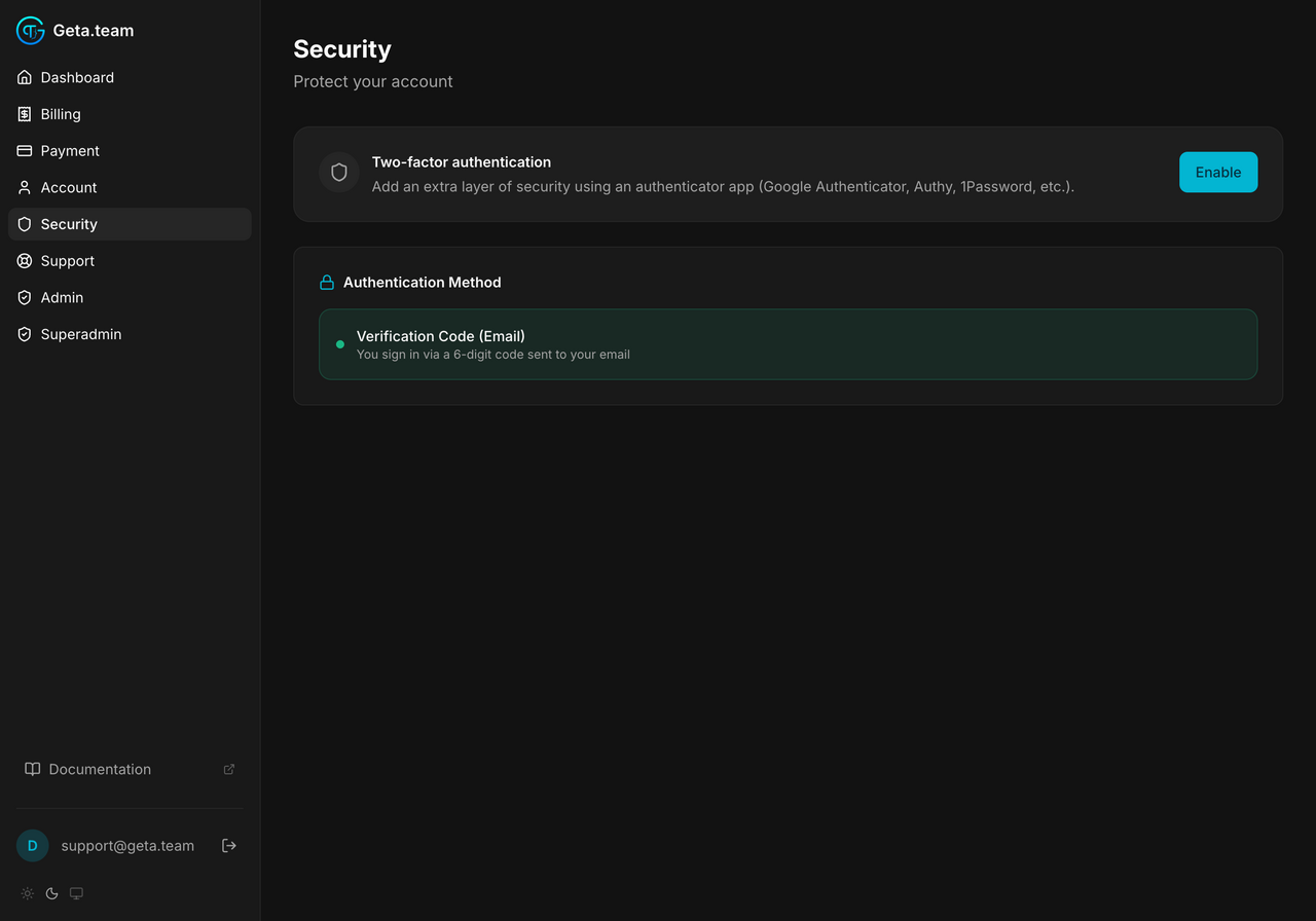 Security tab