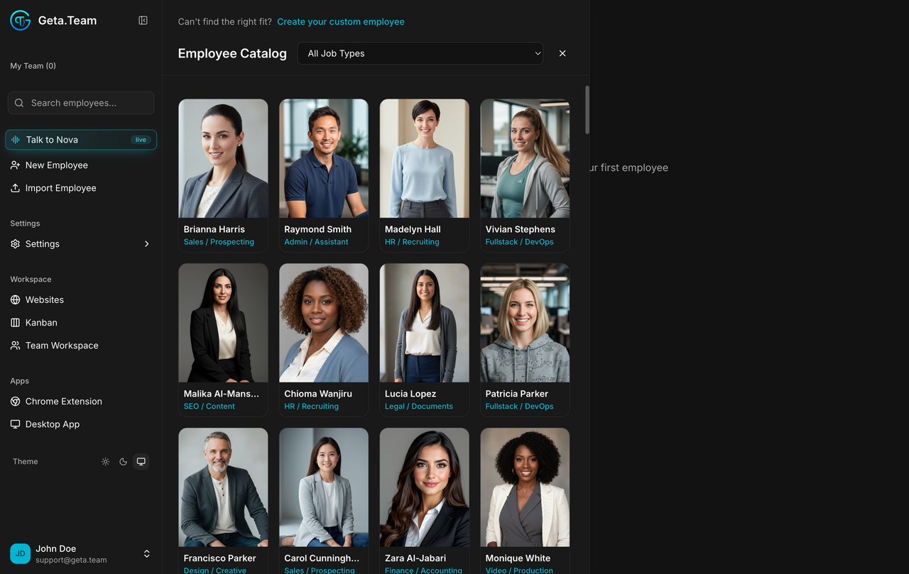 The employee catalog