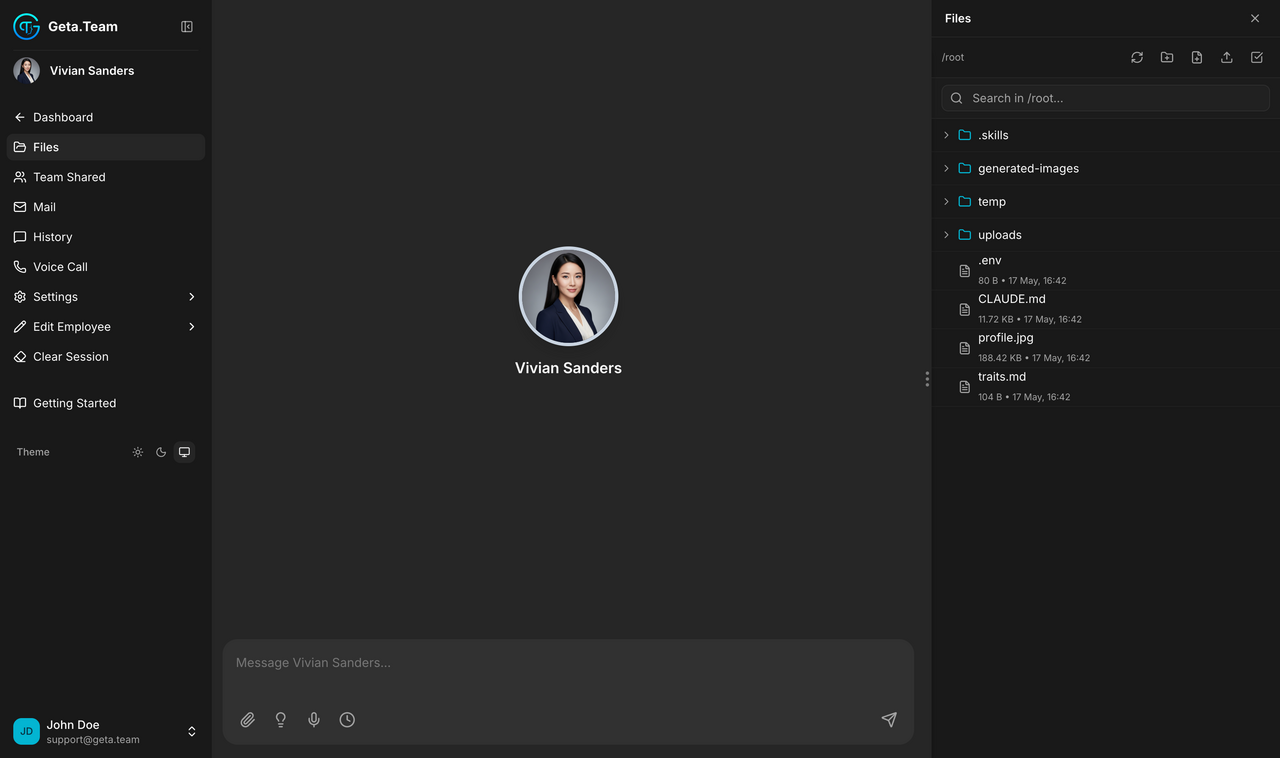 Employee detail page