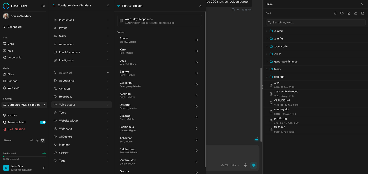 Voice output settings