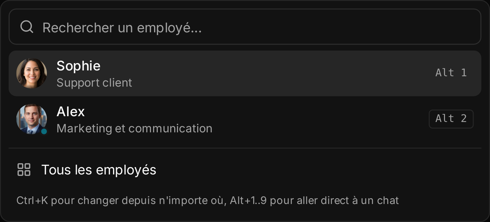 Changer d'employé