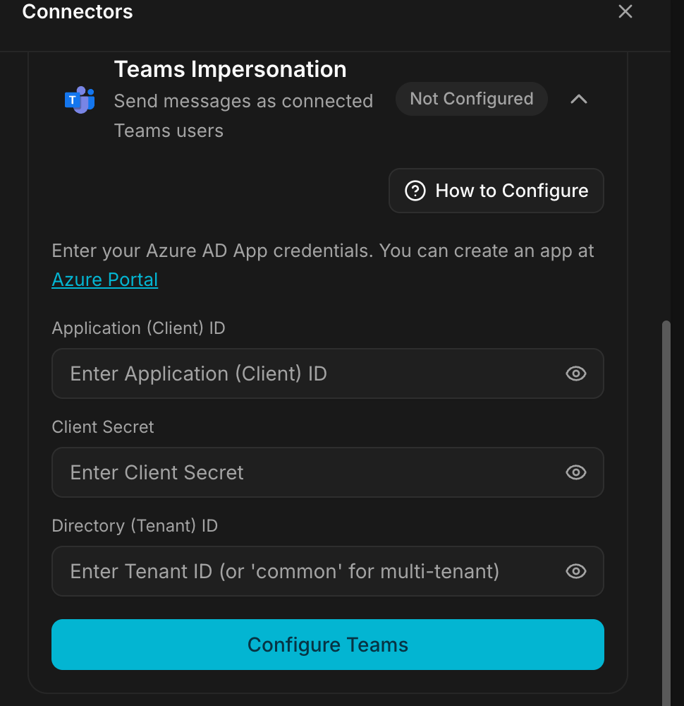 The Teams Impersonation connector