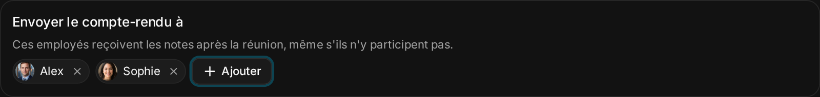Envoyer le compte-rendu à
