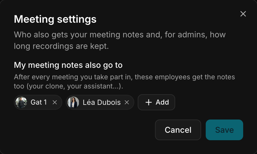 My meeting notes also go to