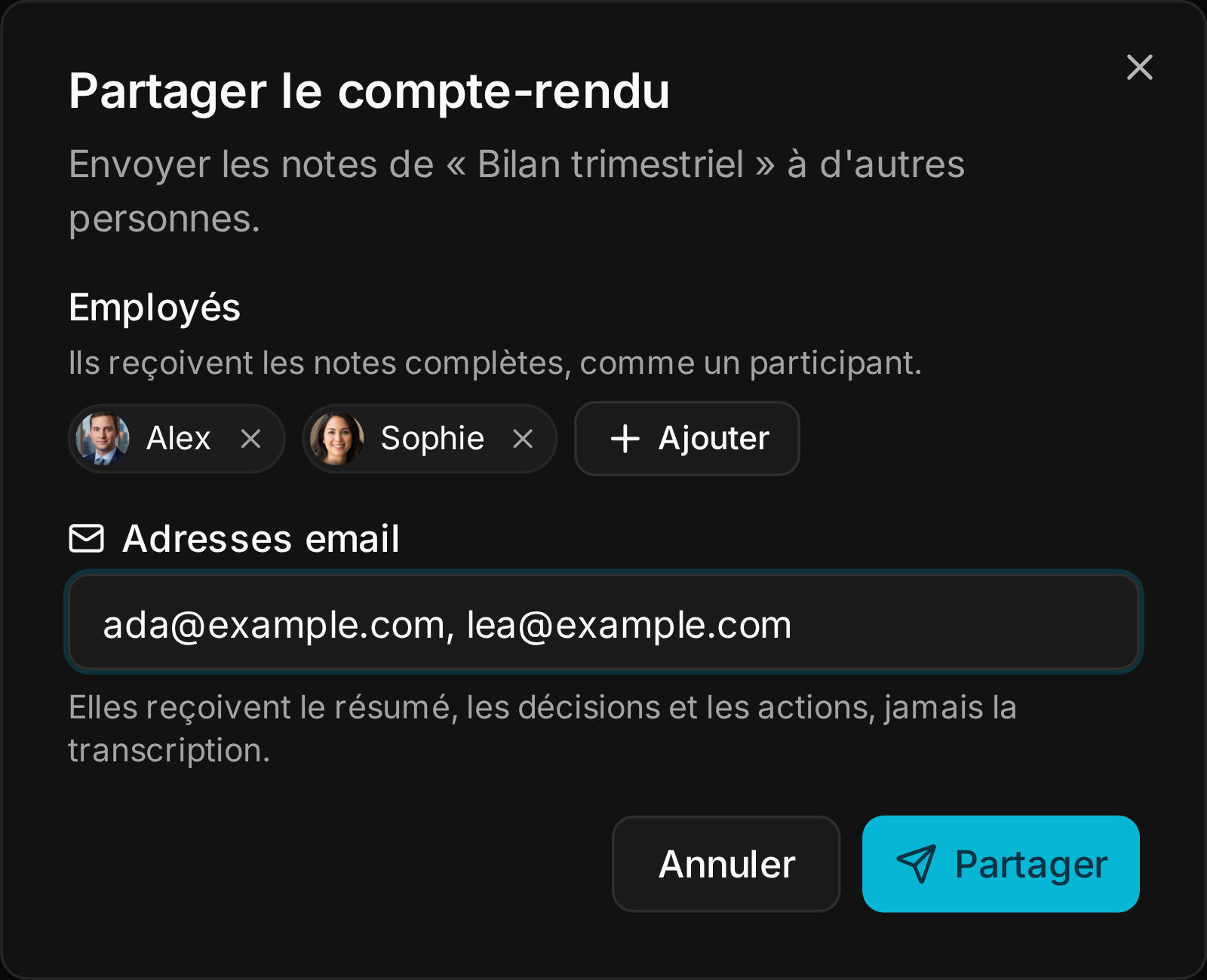Partager le compte-rendu