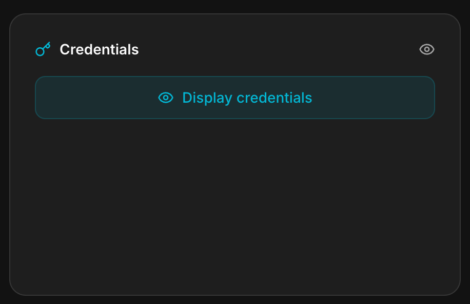 The Credentials card, masked